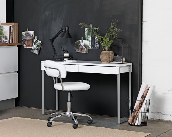 Písací stôl STEGE 40x120 lesklá biela
