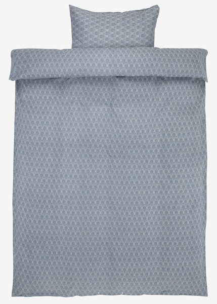 Parure de lit en flanelle MARCELA 160x210 bleu