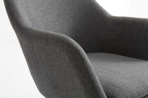 Armchair UDSBJERG grey fabric/oak