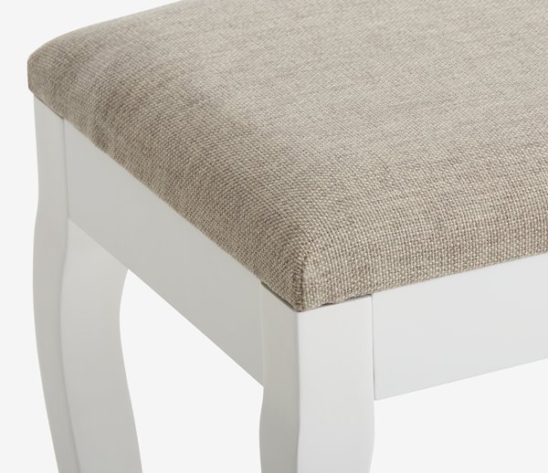 Hocker MALLING weiß/Stoff beige