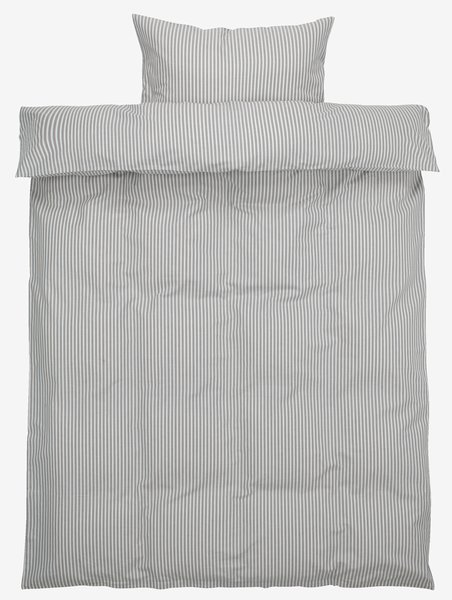 Sengetøj SUS percale garnfarvet 140x220 hvid/grå