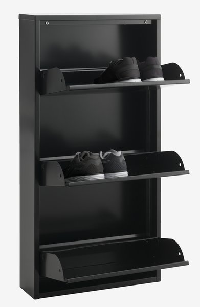 Szafka na buty HALLENSLEV 3 półki czarny