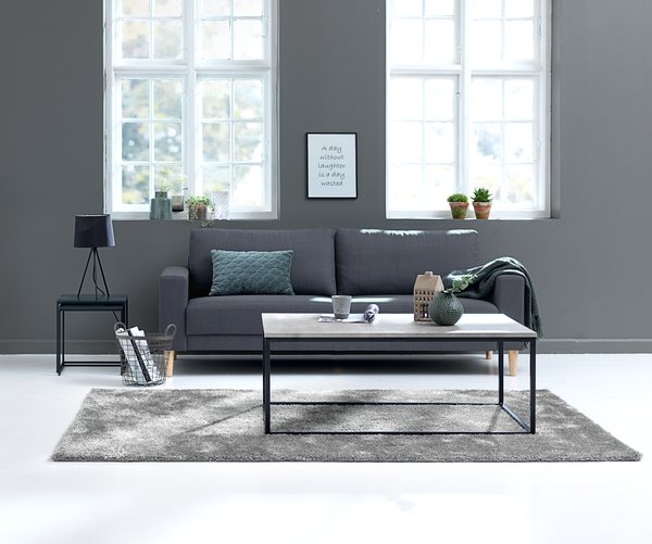 Sofa EGENSE set of 2 dark grey fabric