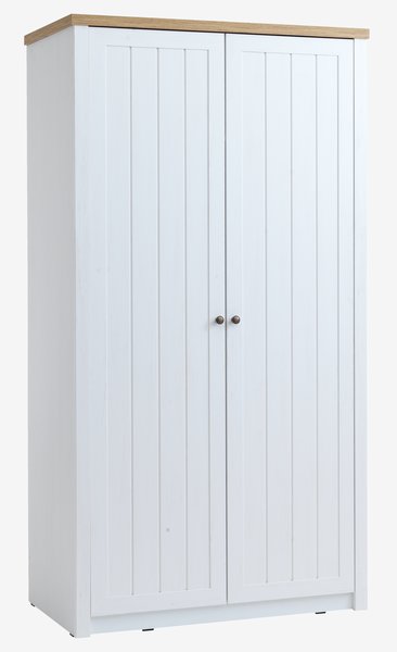 Armoire MARKSKEL 112x210 blanc/couleur chêne