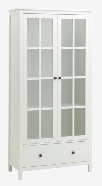 Display cabinet NORDBY 2 doors 1 drawer white