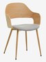 Dining chair HVIDOVRE light oak/light grey fabric