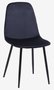 Dining chair BISTRUP velvet dark blue/black