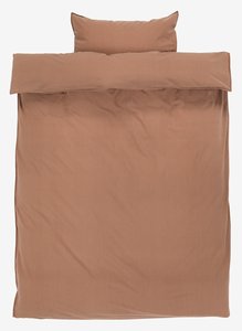 Parure de lit SANNE Coton lavé 140x200 brun