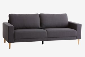 Sofa EGENSE 3-pers. mørkegråt stof