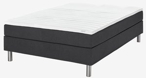 Łóżko kontynentalne 140x200cm TYSSA PC60 czarny-08 PU
