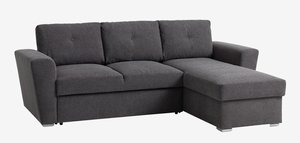 Καναπές-κρεβάτι με σεζλόνγκ VEJLBY σκούρο γκρι ύφασμα