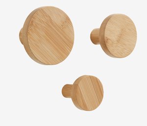 Wall hooks VANDSTED pack of 3 bamboo
