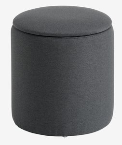 Pouffe GISLEV D36 w/storage asphalt fabric