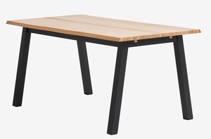 Dining table SKOVLUNDE 90x160 natural oak/black