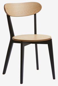 Silla de comedor JEGIND roble/negro