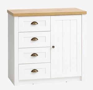 4 drawer 1 door chest MARKSKEL white/oak