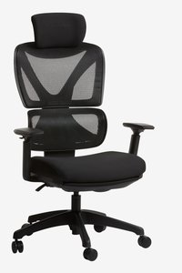 Gaming chair GERLEV w/leg support black