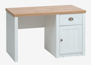 Desk MARKSKEL 60x120 1 door 1 drawer white/oak colour