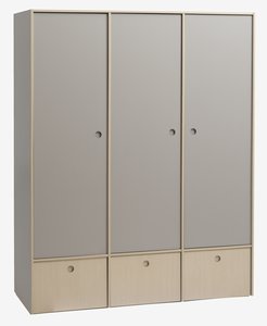 Armadio ANNISSE 160x200 cm 3 ante grigio/naturale