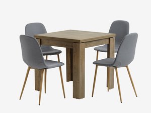 VEDDE L80/160 table wild oak + 4 JONSTRUP grey/oak