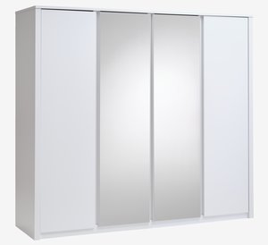 Šatní skříň VEDDE 220x197 zrcadlo bílá