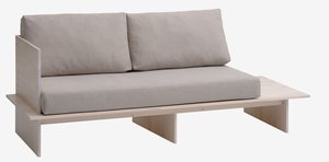 Day bed SOLLERUP 204x78 solid pine/light grey fabric