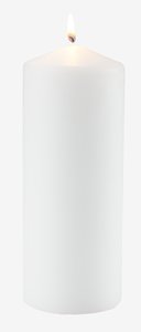 Bougie pilier TORALF Ø8xH20cm blanc