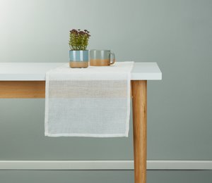 Table runner BREI 30x140 white/natural