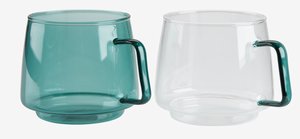 Mug ANDERS glass 40cl D13xH18cm assorted