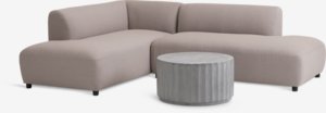 Ensemble lounge DALER gris + VEDBY 5pers. 4 saisons beige