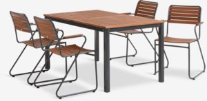 YTTRUP L150 table hardwood + 4 VAXHOLM chair hardwood
