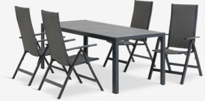 PINDSTRUP L205 tafel + 4 UGLEV stoel grijs