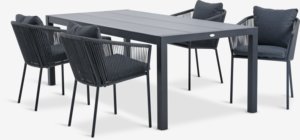 HAGEN L214 table + 4 BRAVA chaises gris