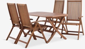 FEDDET Μ150 τραπέζι + 4 KAMSTRUP καρέκλες σκληρό ξύλο