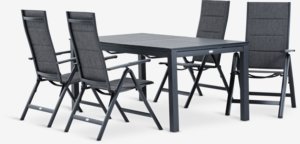 VATTRUP L170/273 tafel zwart + 4 MYSEN stoel grijs