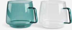 Mug ANDERS glass 400ml D13xH8cm assorted