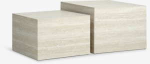 Stolik kawowy ROLSTED 58x58/50x50 kolor trawertynu 2 szt.