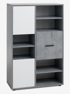 Boekenkast BILLUND 3 deuren wit/beton