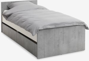 Rama łóżka ze schowkiem BILLUND 90x200 szary