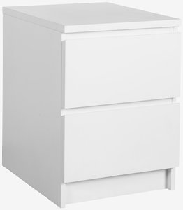 Bedside table LIMFJORDEN 2 drawers white