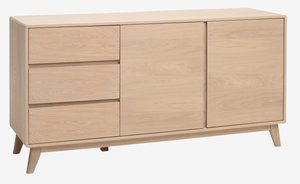 Dressoir KALBY 2 deuren 3 lades licht eiken