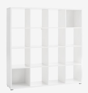 Roomdivider HALDAGER 16 schappen wit