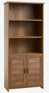Bookcase MANDERUP 2 door 3+1 shelves wild oak colour