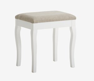 Hocker MALLING weiß/Stoff beige