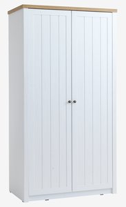 Armadio MARKSKEL 112x210 cm bianco/color rovere