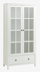 Vitrine NORDBY 2 portes 1 tiroir blanc